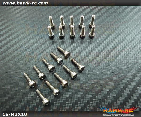 Hawk Chrome 12.9 Class M3*10 Hex Screws (20pcs)